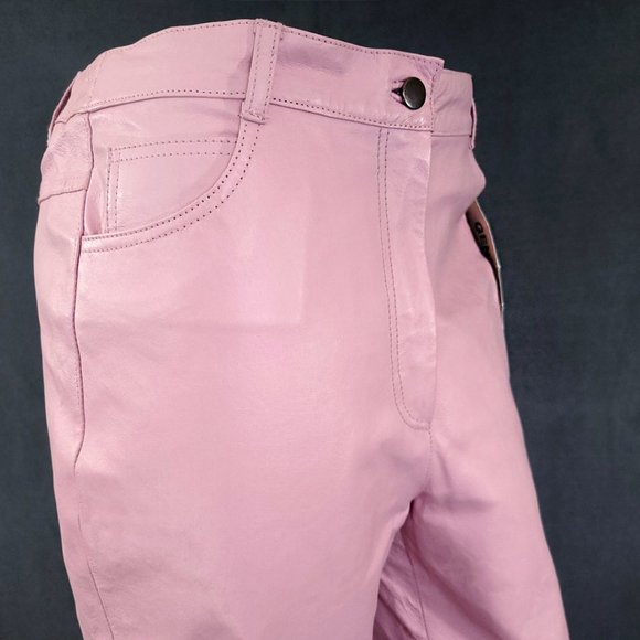 NWT | Genuine Pink Leather Pants | Roaman’s - Picture 6 of 13